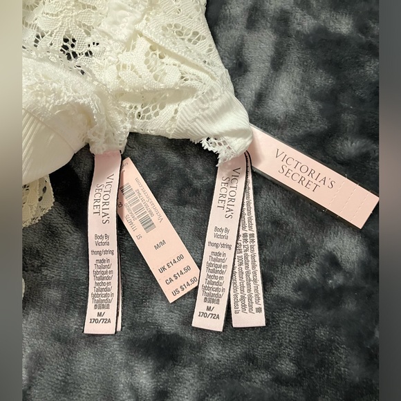 Set of Two Body by Victoria Thong/String Panties. NWT, Size M, Creamy White - Picture 2 of 3